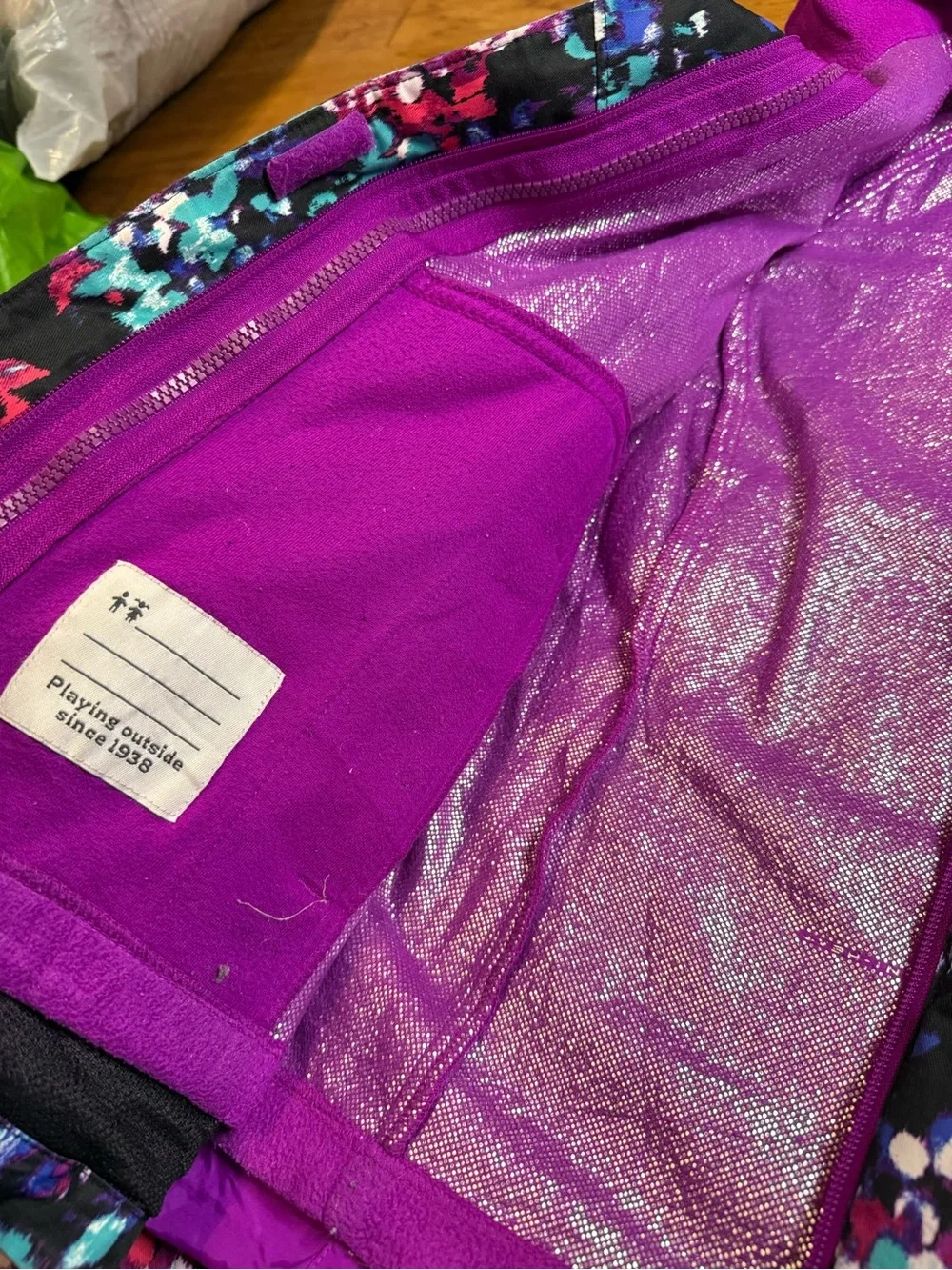 Columbia Kids Floral Utility Jacket in Black, Magenta & Teal